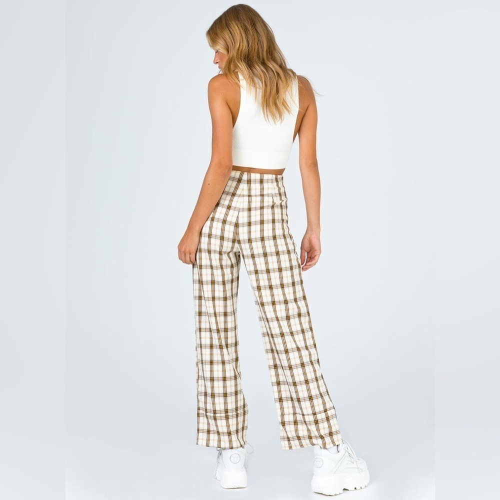 Princess Polly EUROS PANTS YELLOW CHECK - Picture 5 of 12